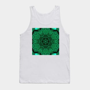 Cartoon Mandala Flower Green Tank Top